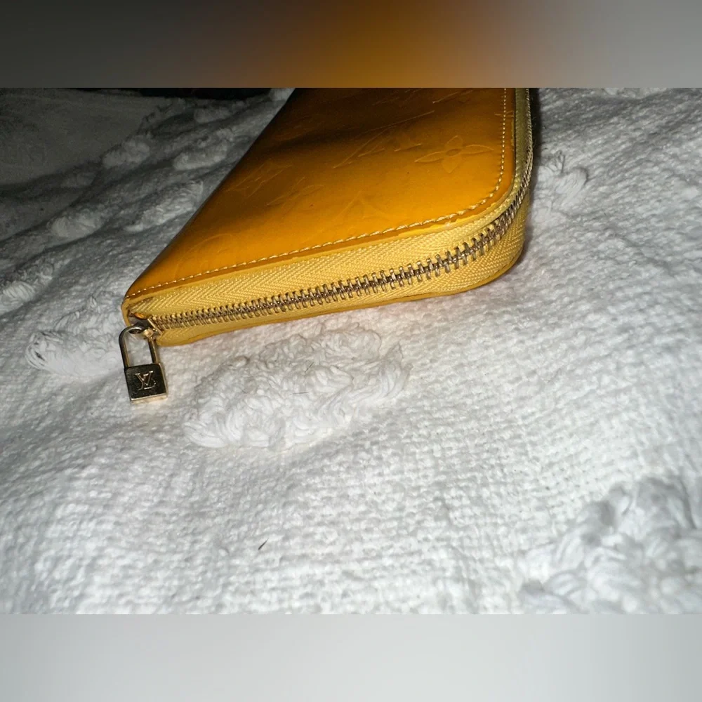 Authentic Yellow Louis Vuitton Yellow Vernis Wallet